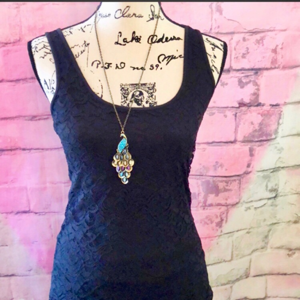 ☀️Express Black Lace Tank EUC Small